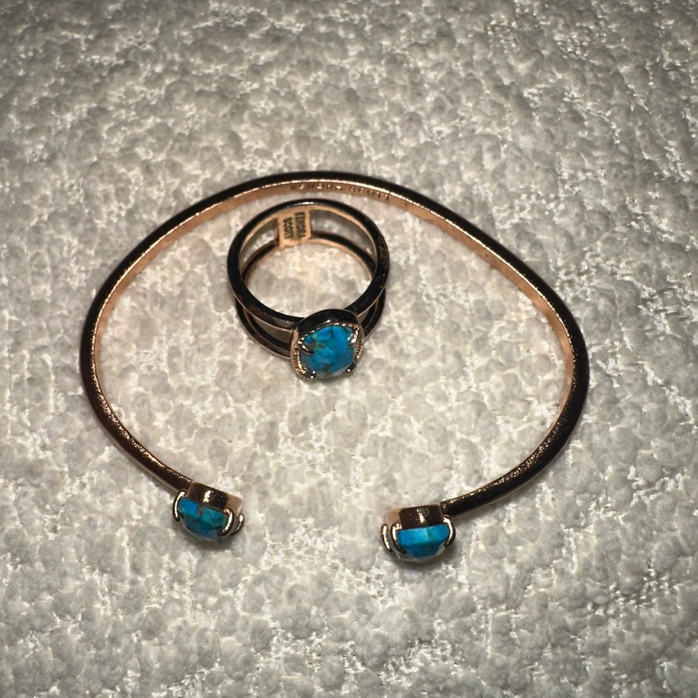 Kendra Scott Turquoise Stone Bracelet and Ring Set - Picture 4 of 5